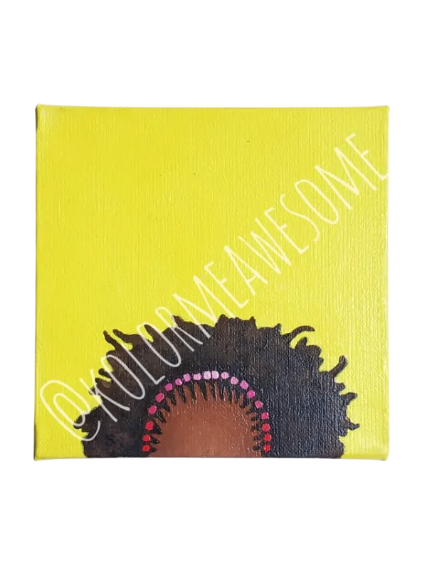Karmyn Pittman Afro Baby 8" x 8" Yellow
