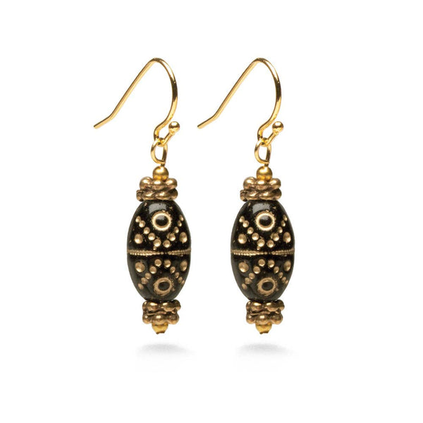 Klimt Inspired Gold Flecked Earrings