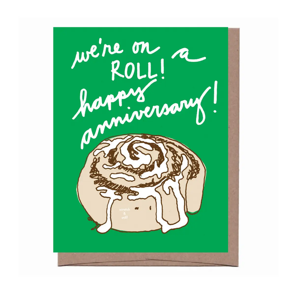 Scratch & Sniff Cinnamon Roll Anniversary Card