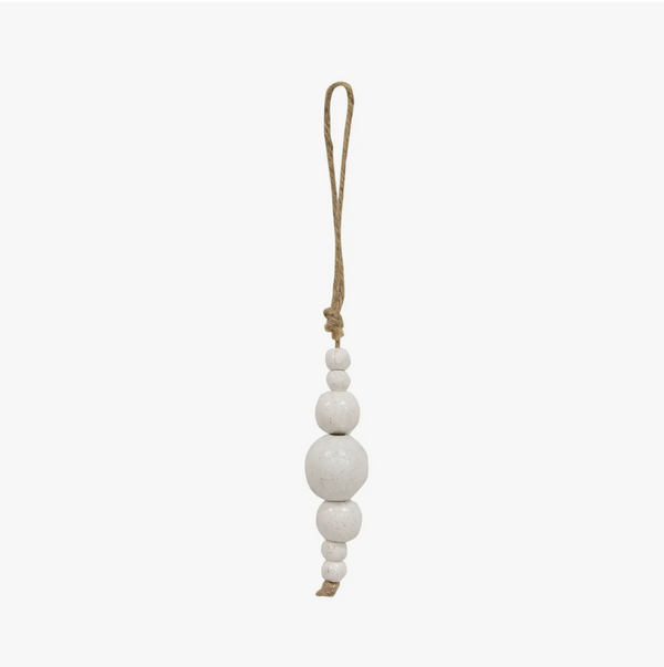 Glittered Wht Wood Icicle Ornament