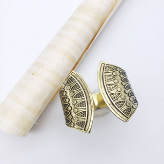 Wide Lotus Bangle Brass - Adjustable