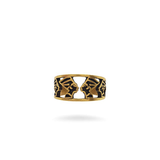 Egyptian Nefertiti Ring - Antique Gold Finish, Adjustable