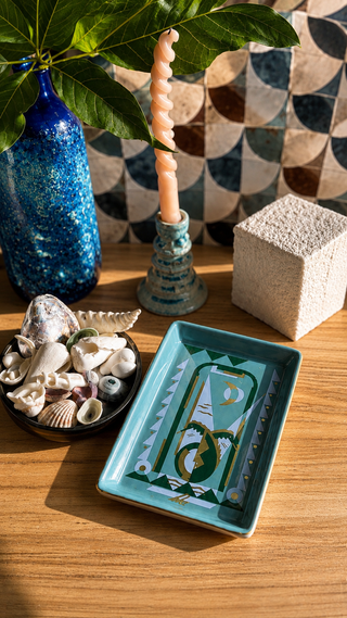 Deco Seahorse Ceramic Tray
