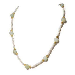 Jade Dragon Bead and Pearl Necklace