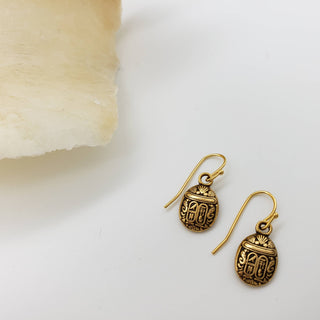 Egyptian Scarab Earrings - Mini