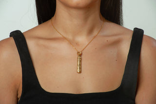 Egyptian Mummy Cat Pendant Necklace - Bastet Goddess