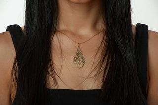 Calligraphy Leaf Pendant - Islamic Art Inspired