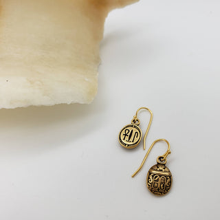 Egyptian Scarab Earrings - Mini