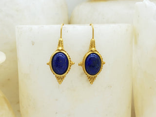 Egyptian Revival Lapis Earrings