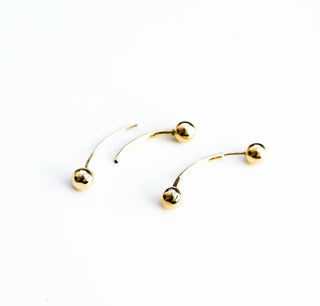 Brass Beads Sphere Beads Arc Earrings
