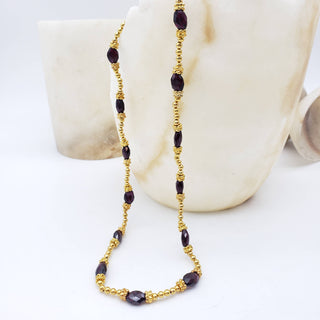 Gold and Garnet Necklace - 16"
