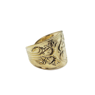 Wide Egyptian Scarab Bangle Brass - Adjustable