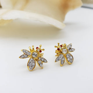 Jeweled Bee Post Earrings