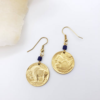 Buffalo Nickel Drop Earrings