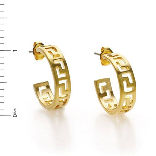 Classical Meander Link Earrings - Ancient Greece Inspired