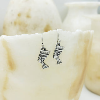 Egyptian Nefertiti Earrings - Antiqued Silver