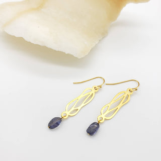Herculean Knot Earrings with Iolite - Roman Inspired