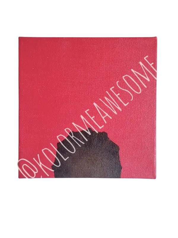 Karmyn Pittman Afro Baby 6" x 6" Red