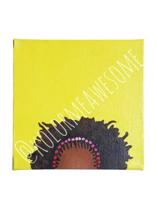 Karmyn Pittman Afro Baby 8" x 8" Yellow