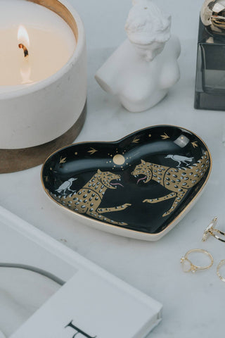 Leopard Horizon Ceramic Heart Dish