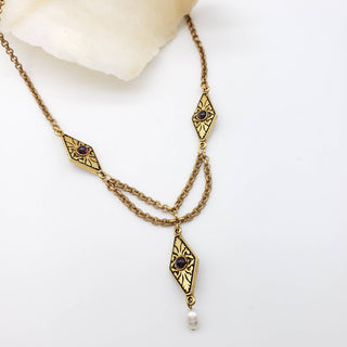 Medieval Garnet Choker Necklace - 16.5"