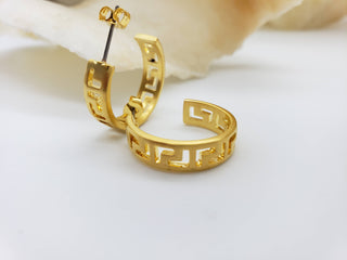 Classical Meander Link Earrings - Ancient Greece Inspired