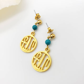 Egyptian Life, Health and Prosperity Earrings with Turquoise