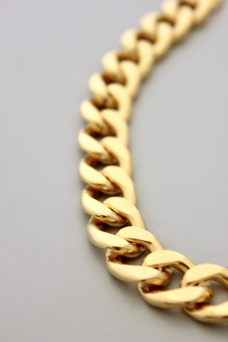 18k Matte Gold Large Curb Chain