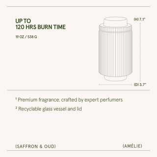 Scented Candle - Saffron & Oud - 19oz | La Jolie Muse