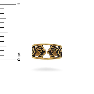 Egyptian Nefertiti Ring - Antique Gold Finish, Adjustable