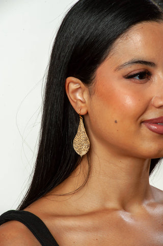 Calligraphy Leaf Earrings - Islamic Art Inspired