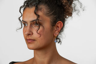 Sumerian Hoop Earrings with Lapis - Egyptian Inspired