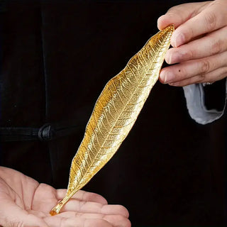 Golden Leaf Incense Holder, Home Decor, Meditation, Yoga