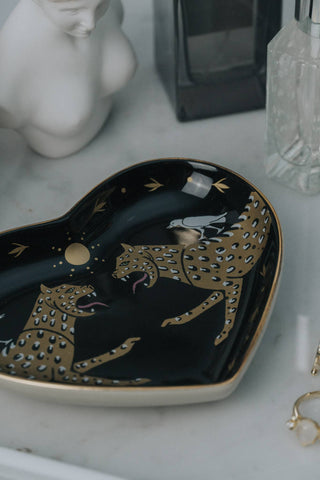 Leopard Horizon Ceramic Heart Dish