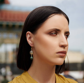 The Misty Earring - Small Beaded Gemstone Drop Earrings