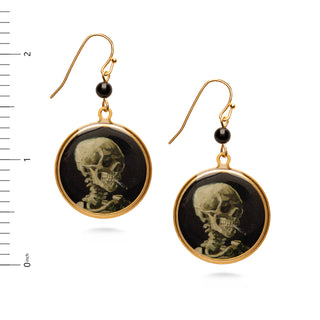 Van Gogh Earrings - Skull with Skeleton