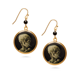 Van Gogh Earrings - Skull with Skeleton