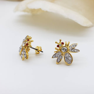 Jeweled Bee Post Earrings