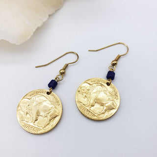 Buffalo Nickel Drop Earrings