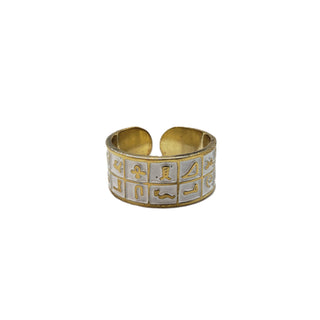 Hieroglyphic Symbol Ring Band Colorful - Adjustable