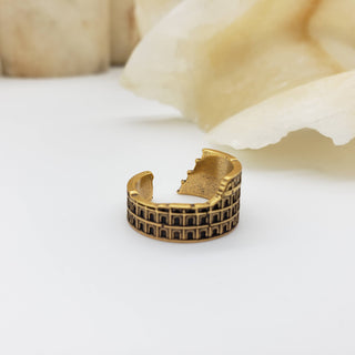 Roman Colosseum Ring - Antiqued Gold