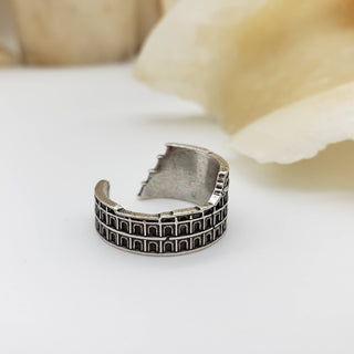 Roman Colosseum Ring - Antiqued Silver