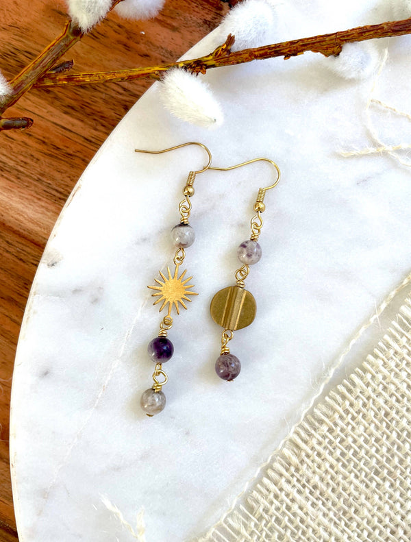 The Mysaria Earring - Mismatch Celestial Dangle Earring