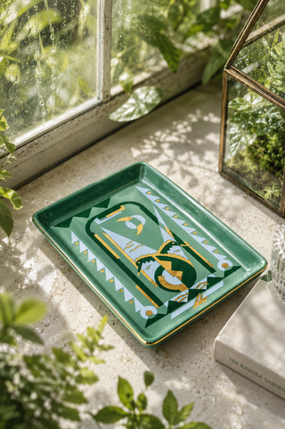 Deco Seahorse Ceramic Tray