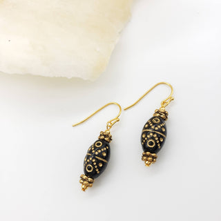 Klimt Inspired Gold Flecked Earrings