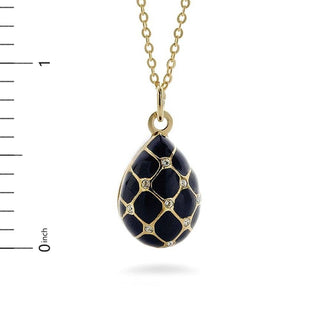 Imperial Blue Argyle Egg Pendant - Fabergé Inspired