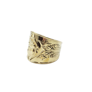 Wide Egyptian Scarab Bangle Brass - Adjustable