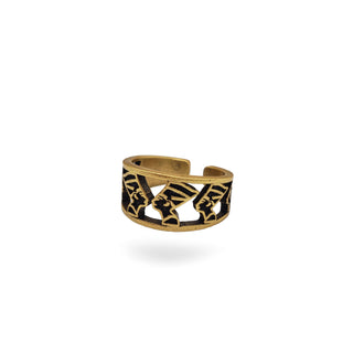 Egyptian Nefertiti Ring - Antique Gold Finish, Adjustable