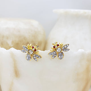 Jeweled Bee Post Earrings
