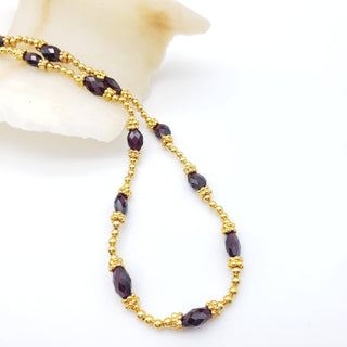 Gold and Garnet Necklace - 16"